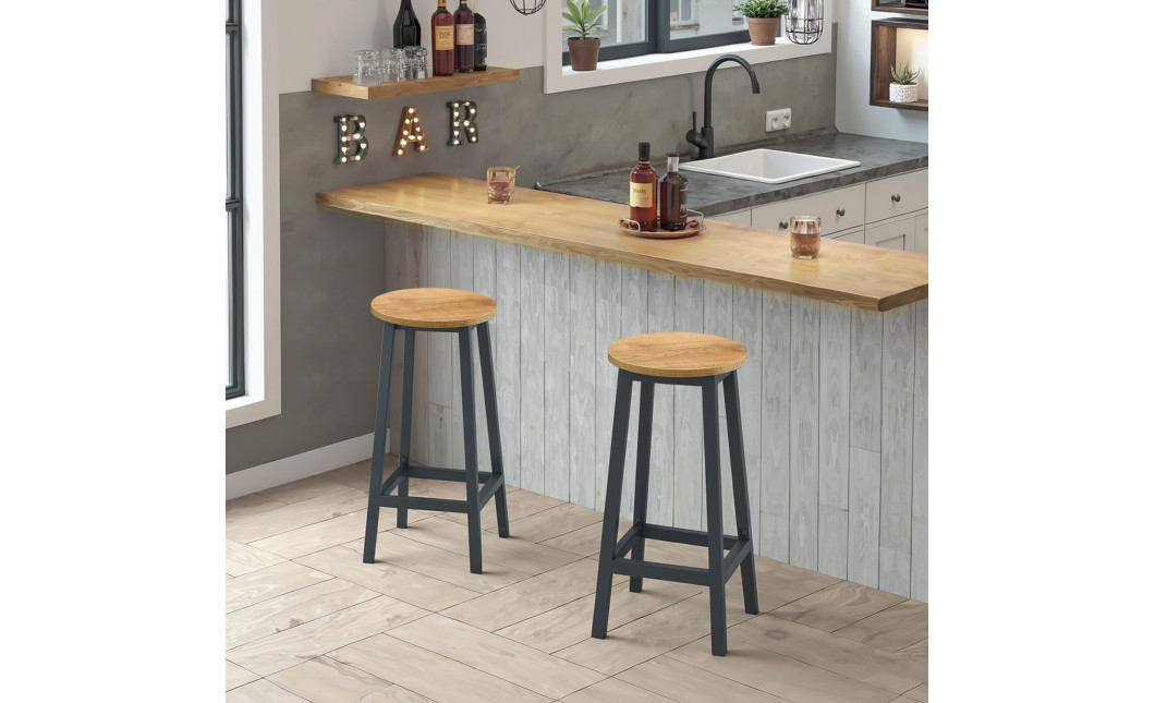 Barhocker Eiche/Schwarz (10029011)