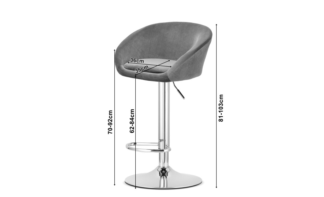 Barhocker EAST Samt Schwarz/Schwarz (10039881)