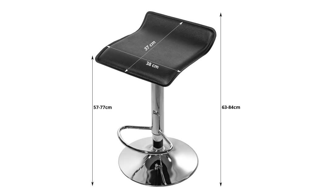 Barhocker FORT Kunstleder Schwarz/Chrom (10034511)
