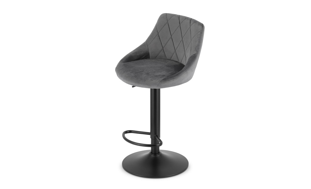 Barhocker KAST Samt Grau/Schwarz (10034361)
