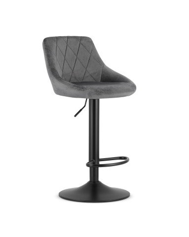 Barhocker KAST Samt Grau/Schwarz (10034361)