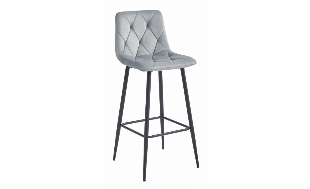 Barhocker NADO Samt Silbergrau/Schwarz (10038461)