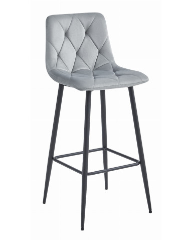Barhocker NADO Samt Silbergrau/Schwarz (10038461)