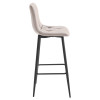 Barhocker NADO Samt Dunkelbeige/Schwarz (10039521)