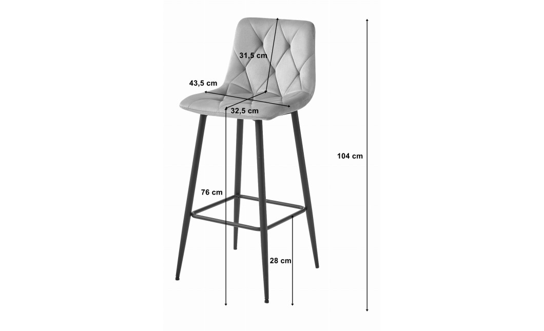 Barhocker NADO Samt Dunkelblau/Schwarz (10038471)