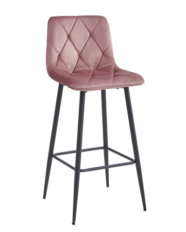 Barhocker NADO Samt Dunkelrosa/Schwarz (10038491)