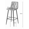 Barhocker NADO Samt Dunkelgrau/Schwarz (10038451)