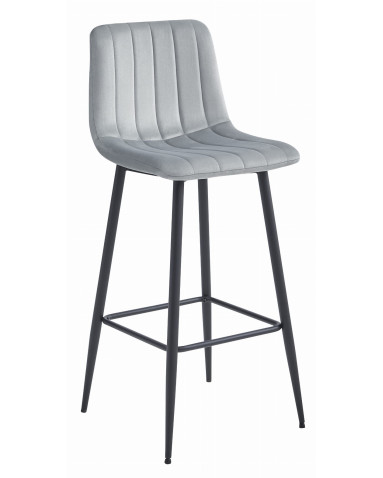 Barhocker POZZA Samt Silbergrau/Schwarz (10038581)