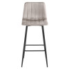 Barhocker POZZA Samt Dunkelbeige/Schwarz (10039581)