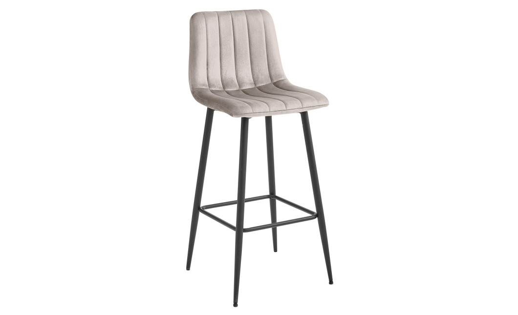 Barhocker POZZA Samt Dunkelbeige/Schwarz (10039581)