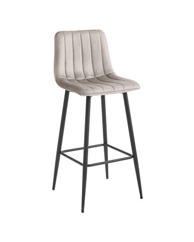 Barhocker POZZA Samt Dunkelbeige/Schwarz (10039581)