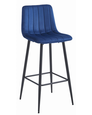 Barhocker POZZA Samt Dunkelblau/Schwarz (10038591)