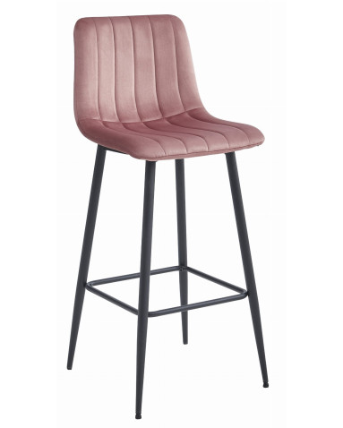 Barhocker POZZA Samt Dunkelrosa/Schwarz (10038611)