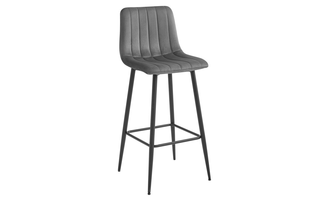 Barhocker POZZA Samt Dunkelgrau/Schwarz (10038571)