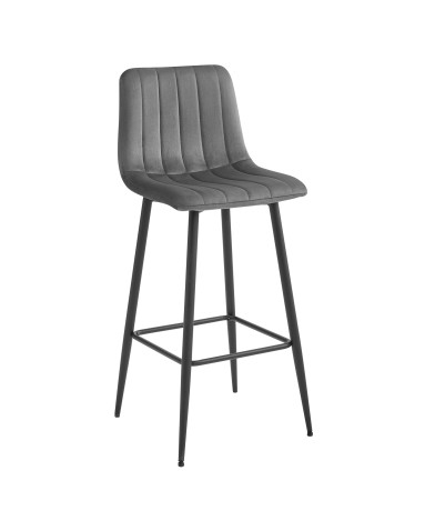 Barhocker POZZA Samt Dunkelgrau/Schwarz (10038571)