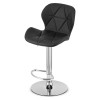 Hocker WEST – schwarzes Kunstleder / verchromtes Gestell