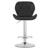 Hocker WEST – schwarzes Kunstleder / verchromtes Gestell