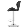 Hocker WEST – schwarzes Kunstleder / verchromtes Gestell