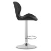 Hocker WEST – schwarzes Kunstleder / verchromtes Gestell