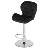 Hocker WEST – schwarzer Samt / verchromtes Gestell