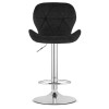 Hocker WEST – schwarzer Samt / verchromtes Gestell