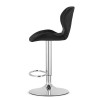 Hocker WEST – schwarzer Samt / verchromtes Gestell