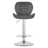 Hocker WEST – grauer Samt / verchromtes Gestell