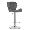 Hocker WEST – grauer Samt / verchromtes Gestell