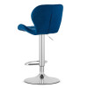 Hocker WEST – dunkelblauer Samt / verchromtes Gestell