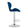 Hocker WEST – dunkelblauer Samt / verchromtes Gestell