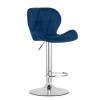 Hocker WEST – dunkelblauer Samt / verchromtes Gestell