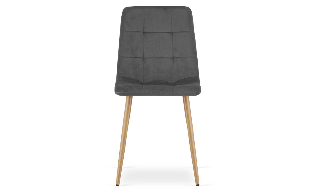 Stuhl KARA Samt Dunkelgrau/Holzfarbe (10040351)