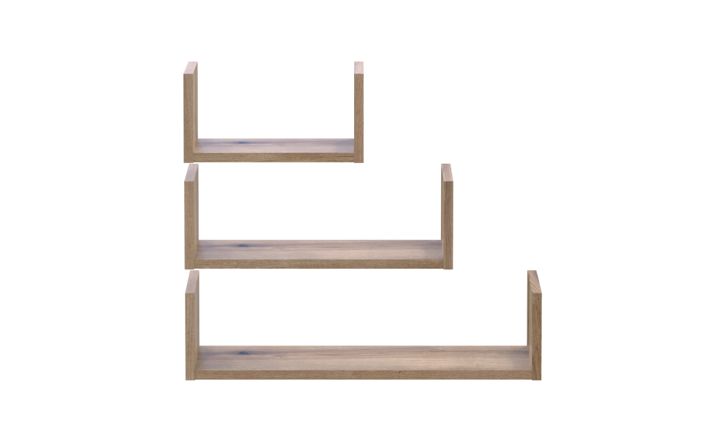 Regal-Set Doros Feel Ewok Eiche 3-teilig 30/45/60x15x15 (41516080)