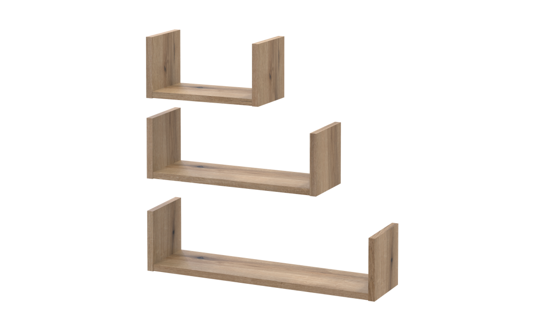 Regal-Set Doros Feel Ewok Eiche 3-teilig 30/45/60x15x15 (41516080)