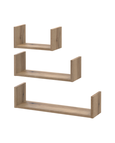 Regal-Set Doros Feel Ewok Eiche 3-teilig 30/45/60x15x15 (41516080)