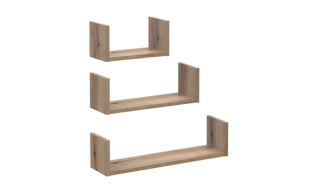 Regal-Set Doros Feel Ewok Eiche 3-teilig 30/45/60x15x15 (41516080)
