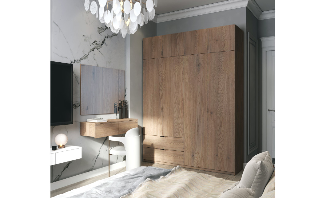 Kleiderschrank Doros Lukas mit Drehtüren Cannolo 160x50x240 (44900366)
