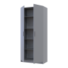 Kleiderschrank Doros Promo mit Drehtüren Grau mit Regalböden 2 Türen 90x48x204 (80737770)