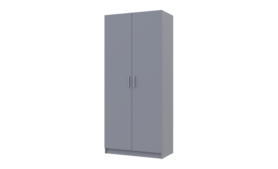 Kleiderschrank Doros Promo mit Drehtüren Grau mit Regalböden 2 Türen 90x48x204 (80737770)