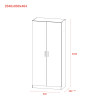 Kleiderschrank Doros Promo mit Drehtüren Grau mit Regalböden 2 Türen 90x48x204 (80737770)