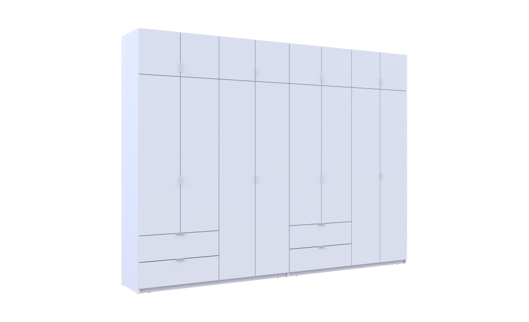Kleiderschrank-Set Doros Lukas Weiß 4+4 Türen 320x50x240 (42005126)