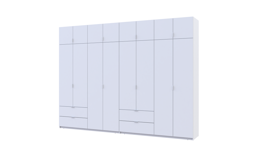 Kleiderschrank-Set Doros Lukas Weiß 4+4 Türen 320x50x240 (42005126)