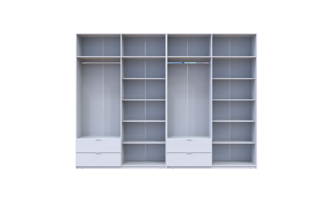 Kleiderschrank-Set Doros Lukas Weiß 4+4 Türen 320x50x240 (42005126)