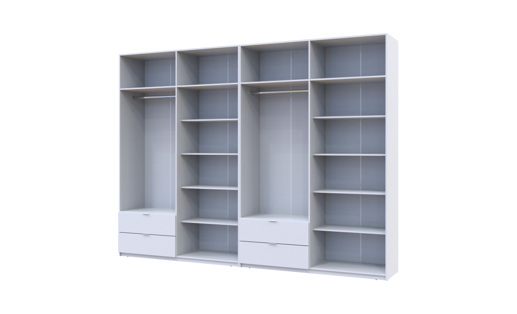 Kleiderschrank-Set Doros Lukas Weiß 4+4 Türen 320x50x240 (42005126)
