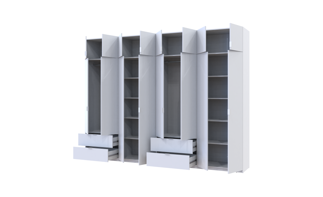 Kleiderschrank-Set Doros Lukas Weiß 4+4 Türen 320x50x240 (42005126)