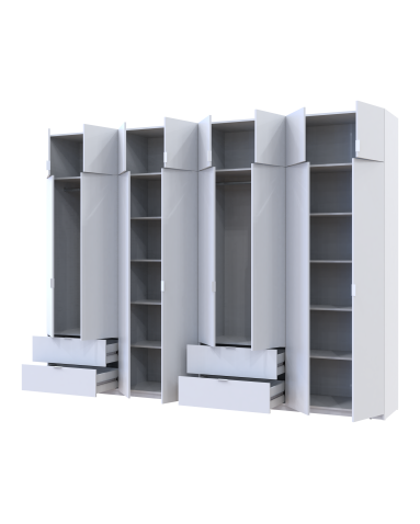 Kleiderschrank-Set Doros Lukas Weiß 4+4 Türen 320x50x240 (42005126)