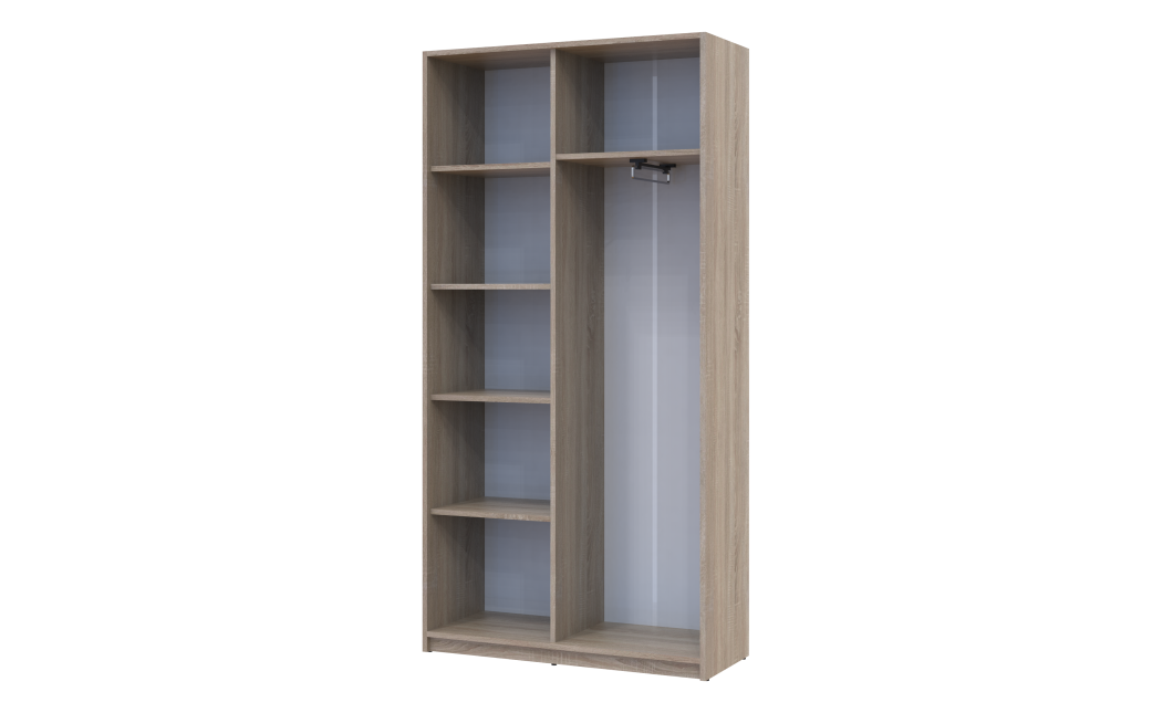 Kleiderschrank Doros Student mit Drehtüren Sonoma Eiche / Weiß 90x38x180 (40908067)