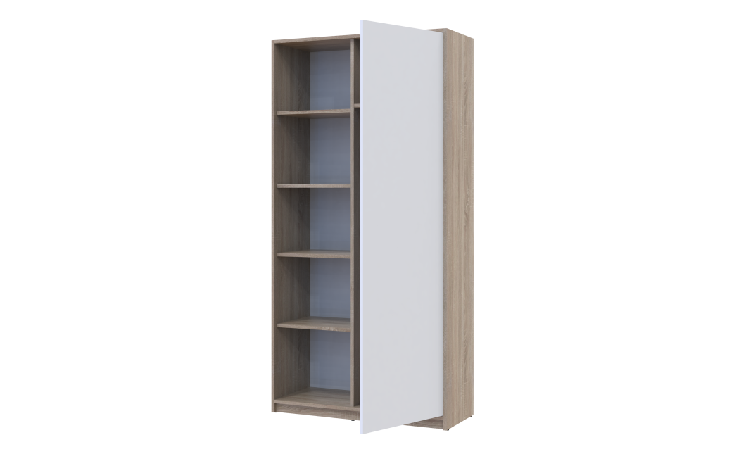 Kleiderschrank Doros Student mit Drehtüren Sonoma Eiche / Weiß 90x38x180 (40908067)