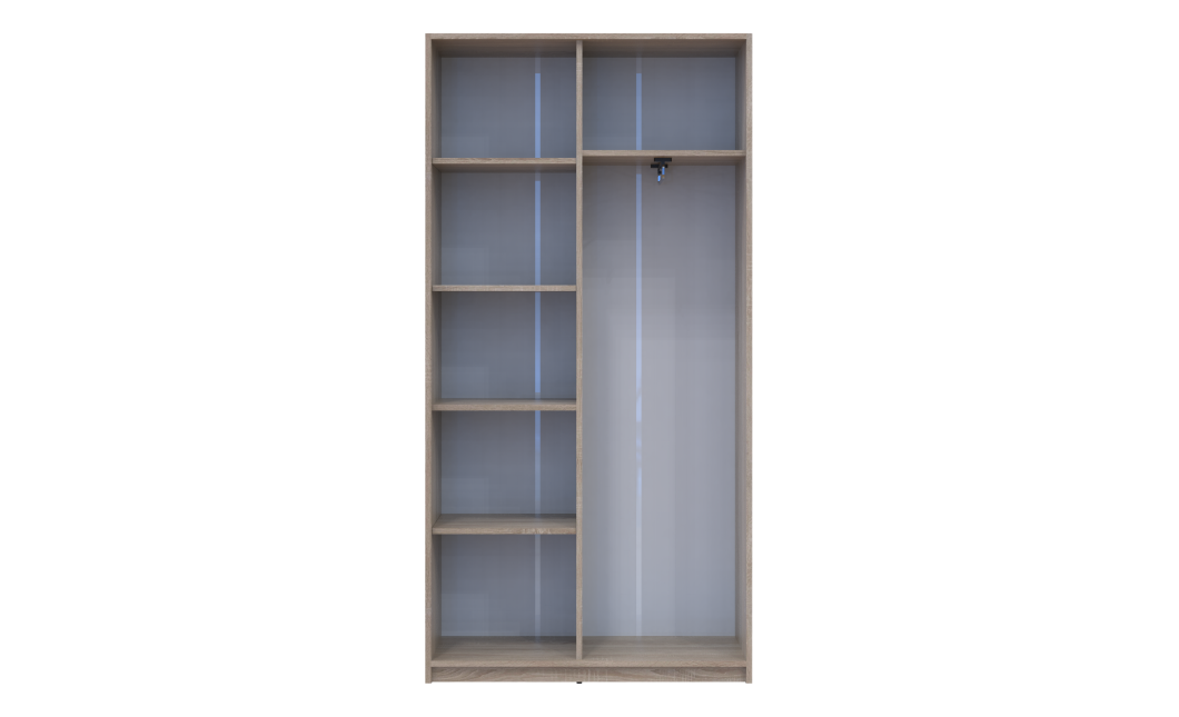 Kleiderschrank Doros Student mit Drehtüren Sonoma Eiche / Weiß 90x38x180 (40908067)