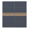 Kleiderschrank Doros G-Caiser Schiebetüren Weiß Graphit Eiche 220x60x240 (44900282)